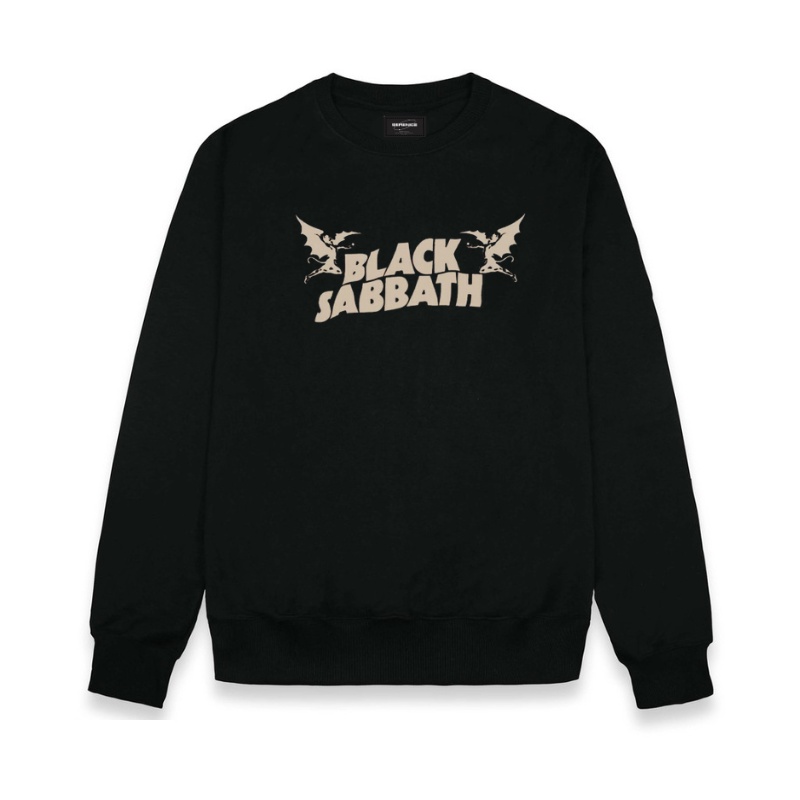 [METAL] Crewneck Sweater Pembangkang Black Motif Simpel Pria Dan Wanita Premium Quality Bahan Tebal Dan Lembut