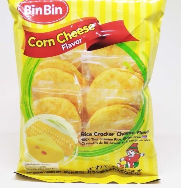 

Ready Stock Bin Bin Rice Cracker Corn Cheese Kerupuk Biskuit Beras Non MSG 105Gr^