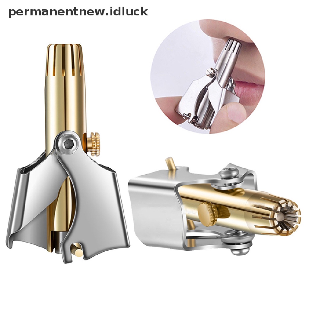 [luckypermanentnew] Alat Cukur Hidung Untuk Pria Stainless Steel Manual Trimmer Washable Portable Nose Ear Hair Trimmer [ID]