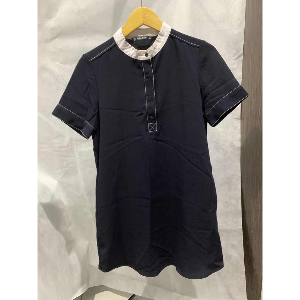 Dress Wanita Zara Woman Preloved Second Bekas Black Collar