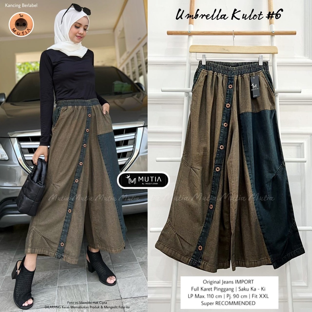 celana kulot jeans coklat umbrella kulot 6 by mutia