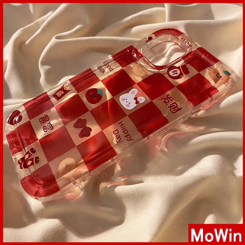 For iPhone 14 Pro Max iPhone Case Clear Case TPU Soft Case Airbag Reinforced Shockproof Red Rabbit Compatible with iPhone 13 Pro Max iPhone 12 Pro Max 11 7Plus 8Plus 6Plus XR xs