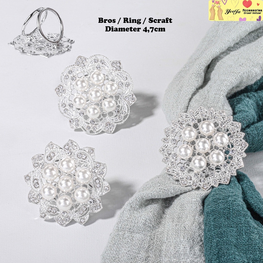 Bros / Ring / Hijab / Pashmina / Syal / Mutiara tujuh zircon