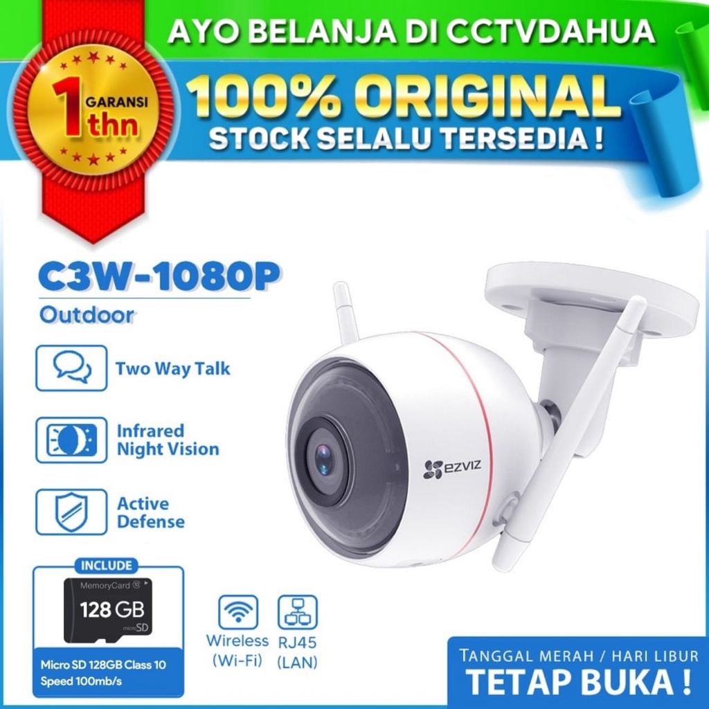 EZVIZ HUSKY AIR C3W 1080P FREE MICRO SD 128GB WiFi GARANSI RESMI 1 THN