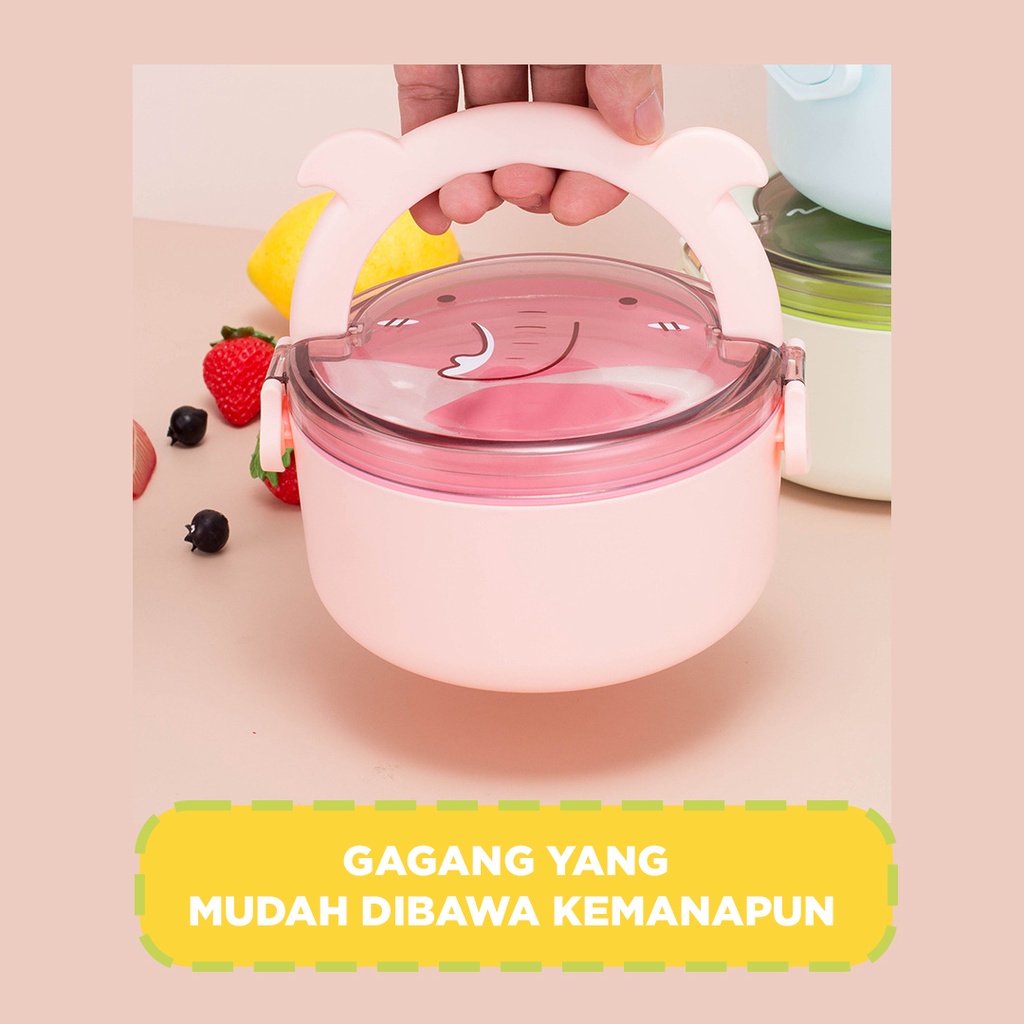 Lunch box portable | Kotak makan Design lucu | Tempat makan portabel