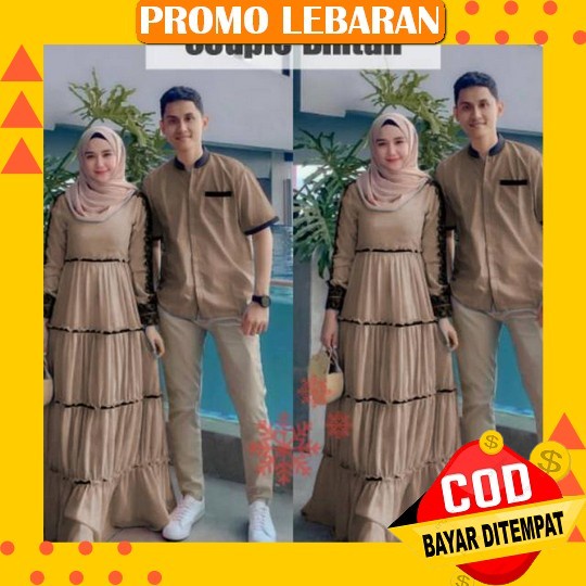Sarimbit Keluarga Nibras Daania Taupe Gray Gamis Nibras Baju Couple Keluarga Lebaran Terbaru 2023 Ba