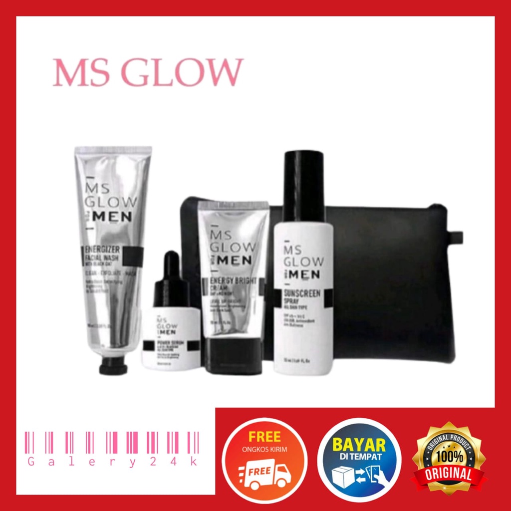 MS GLOW FOR MEN ORIGINAL PAKET WAJAH PRIA LENGKAP  PAKET MS GLOW FOR MEN