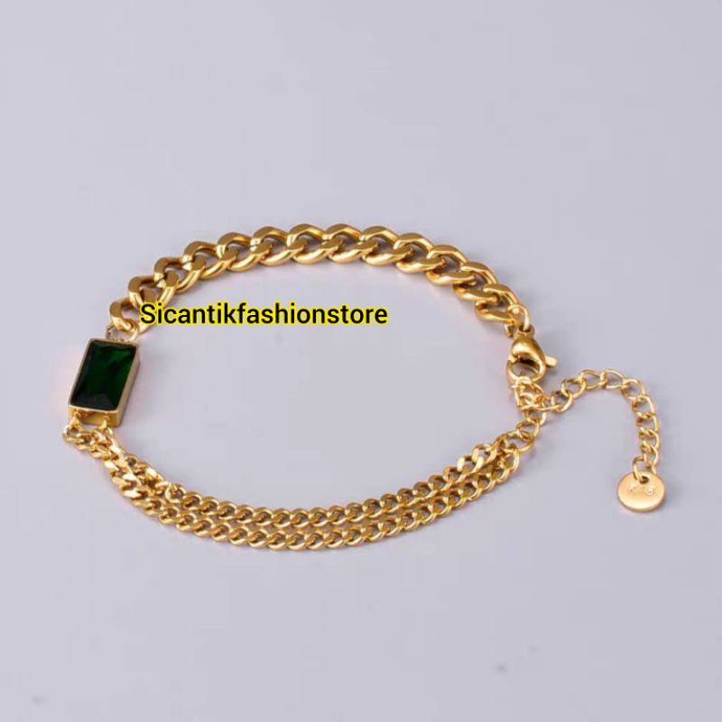 GELANG TITANIUM WANITA SISIK NAGA VINTAGE TRENDING LAPIS EMAS 18K PERHIASAN KOREA KEKINIAN ANTI KARAT SELAMANYA GELANG WANITA KOREA RANTAI GOLD TRENDING