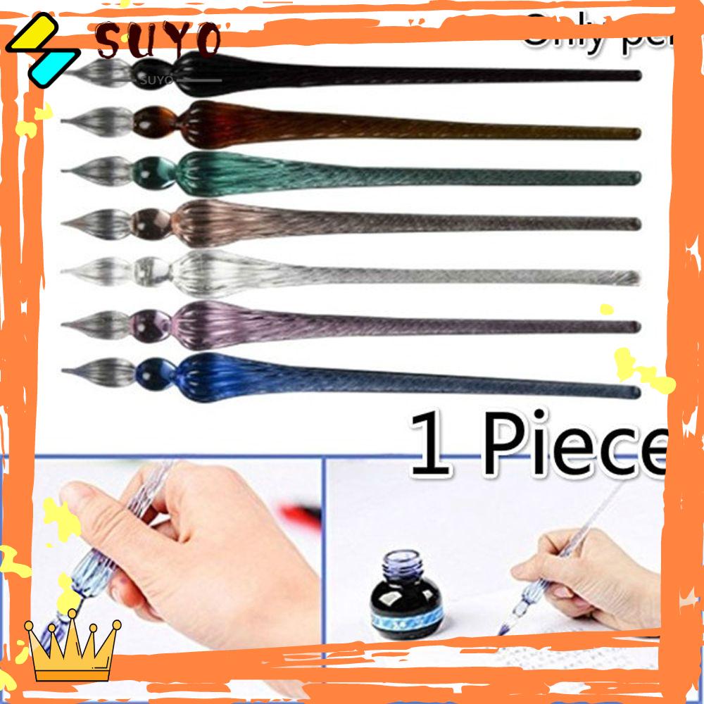 Suyo 1PC Pen Celup Kaca Handmade Kaligrafi Signature Tulisan Perlengkapan Lukisan