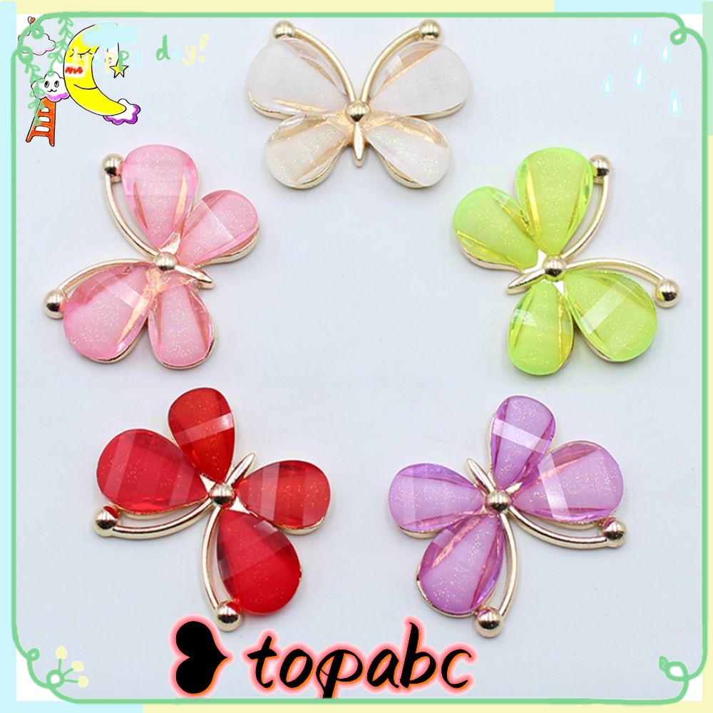 Top 10pcs Kaca Patri Lucu DIY Kupu-Kupu Perhiasan Aksesoris