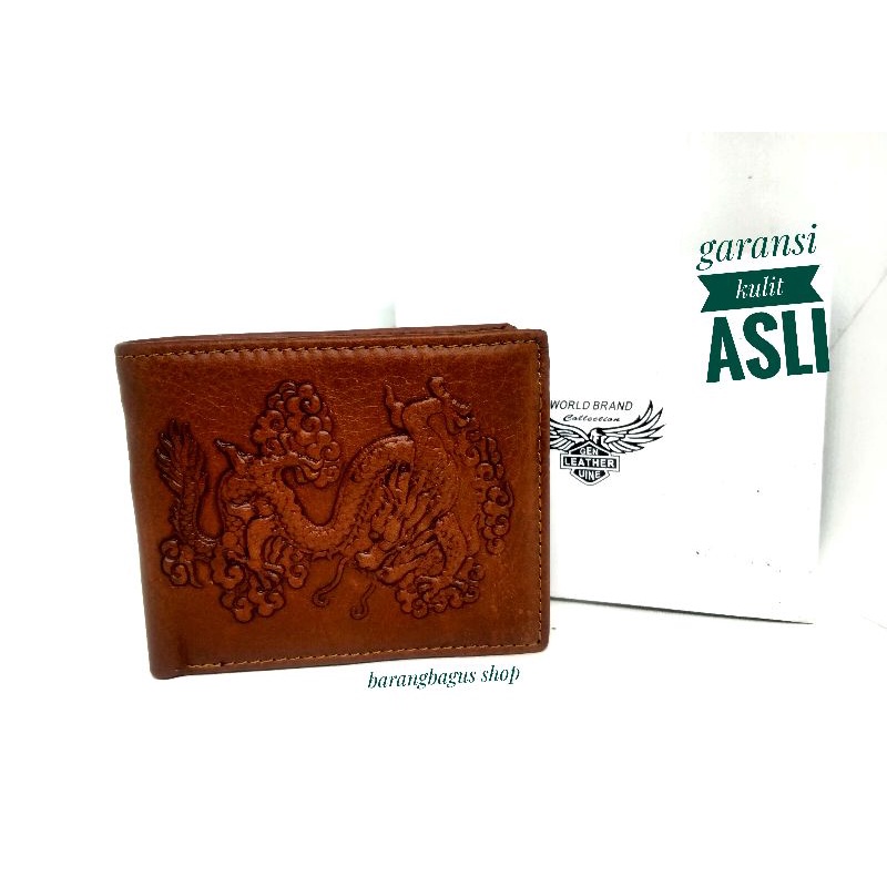 Dompet Kulit asli Pria Cowok unik keren logo NAGA Model 3 Dimensi