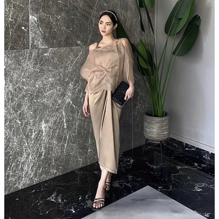 Hyuna Set by NAMÈLIS - READY SUDAH SATU SET Bahan Organza Satin untuk Kondangan Pesta Wisuda Bridesmaid Dress