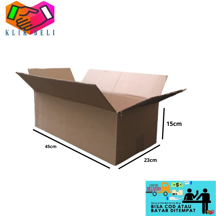 Kardus Box Polos Persegi Panjang Ukuran 45x23x15 CM