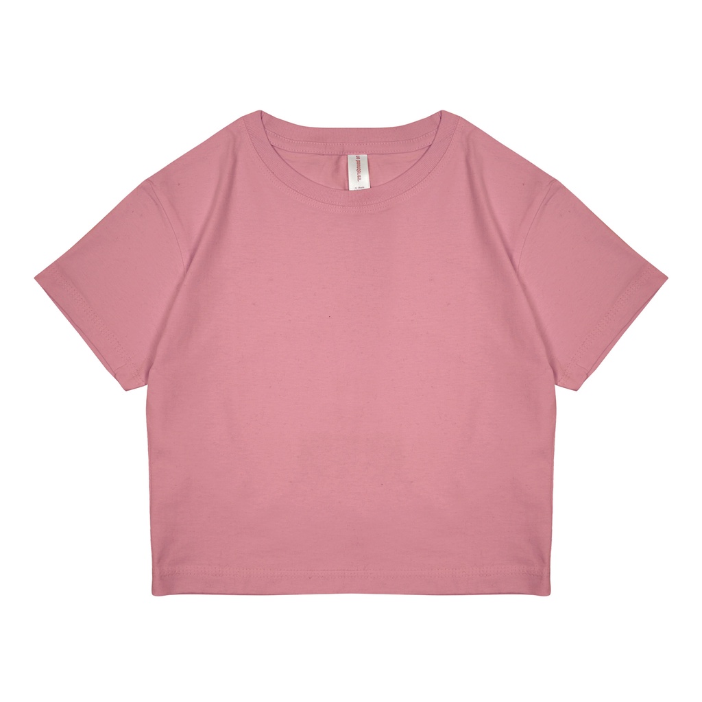 Kaos Crop Top Polos Peach Bahan Cotton Comber 20S Ukuran S M L XL
