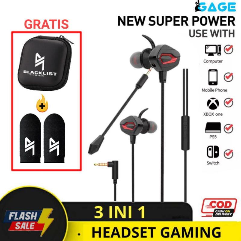 GRATIS BOX - HEADPHONE EARPHONE GAMING HEADSET GAME FULL BASS STREO PREMIUM
