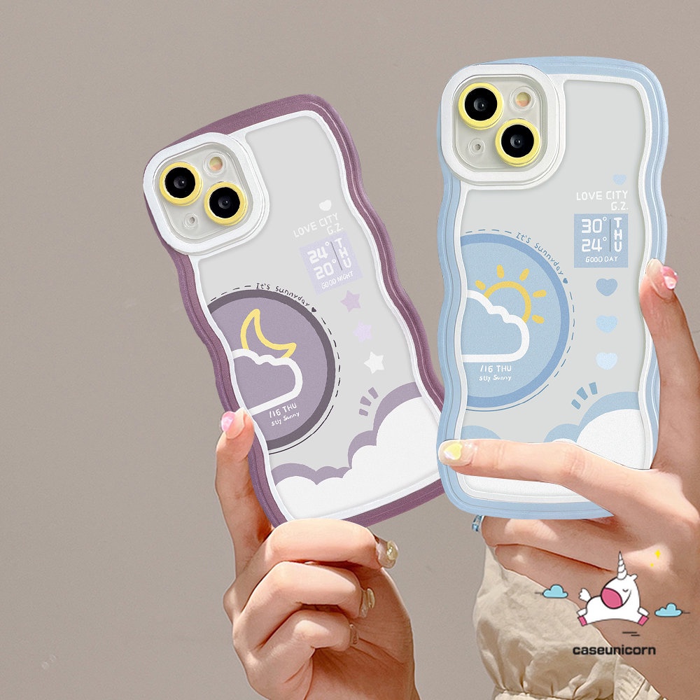 Casing Soft Case Samsung A14 A04 A12 A23 A04s A50 A13 A03s A04E A32 A21s A52 A53 A50s A22 A52s A33 A02s A31 A30s A20 A11 A51 M32 Wavy Edge Siang Malam Ramalan Cuaca Couple Cover