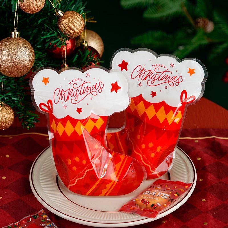 (10PC) PLASTIK NATAL ZIPPER/ ZIPLOCK 20x22 CM NATAL / MERRY CHRISMAST ZIPLOK/ KANTONG PLASTIK NATAL/ PLASTIK PERMEN NATAL