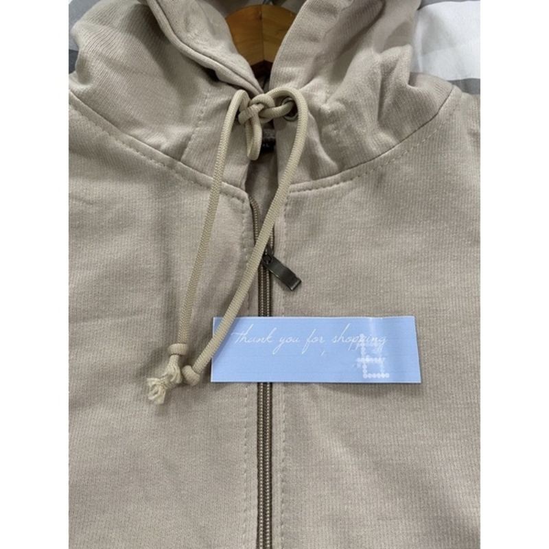 Jaket Hoodie Polos Resleting Dark Brown Zipper Wanita &amp; Pria Distro Oversize Carla