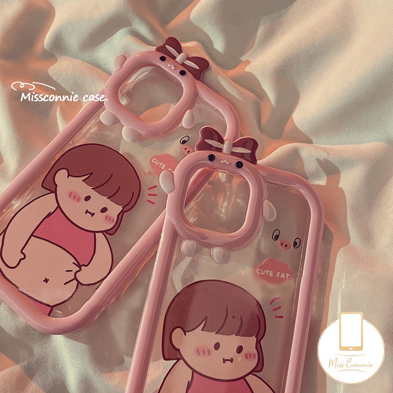 Kreatif 3D Ikatan Simpul Little Monster Lens Case Realme C25 C30 C33 C31 C35 9 9i 8i 8 C15 C25s C12 C11 C21Y 7 8Pro 5 6i 5s 5 7i 9Pro+C25Y C21 C2 C3 C17 Gadis Gemuk Lucu Soft Cover