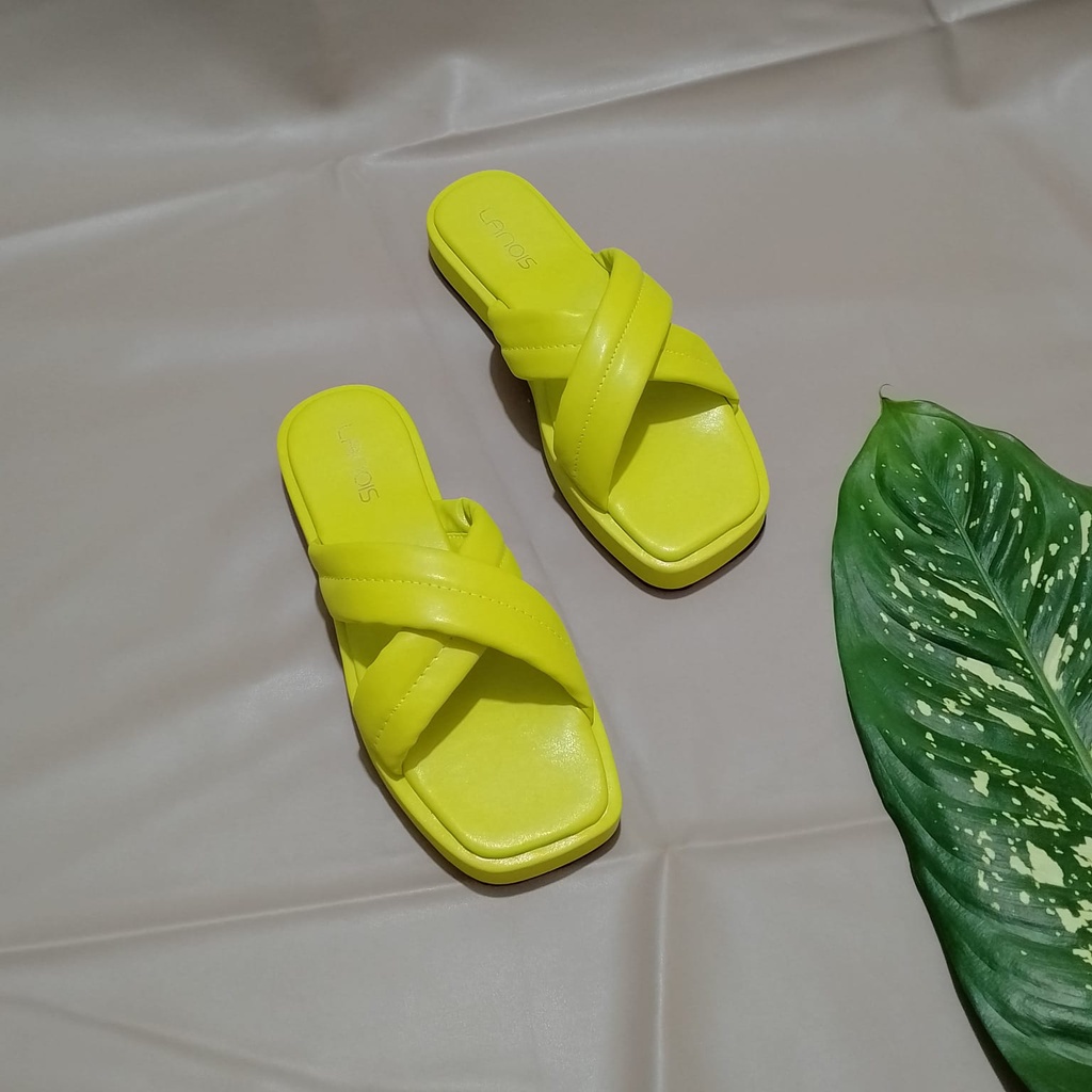 Sendal Wanita Korean Style Platform Empuk Tebal Sandal Wanita Tali Silang Busa Empuk - YASMIN