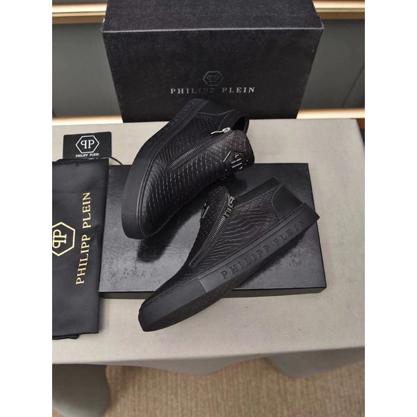sepatu pria philipp plein slip on sneaker cowok pp mirror luxury p1shoes