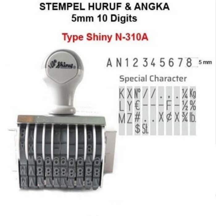 

Stm Stempel Shiny N310A N310A(Huruf Dan Angka 10 Digit)