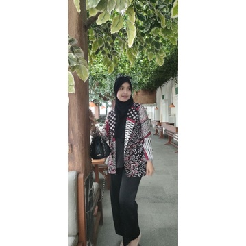 Naora blazer batik full furing trikot batik cap batik kantor