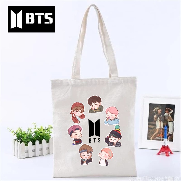 Totebag Tas Tote BTS Kpop Korea Tote bag premium Totebag zipper totebag velcro Termurah