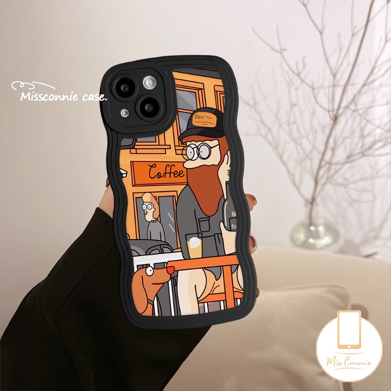 IPHONE Couple Soft Case Compatible Untuk Iphone6 6s 8 7plus 11 13 12 14 Pro Max 14Plus XR X XS Max SE 2020 INS Fashion Eropa Art Retro Ilustrasi Tepi Bergelombang Soft TPU Cover