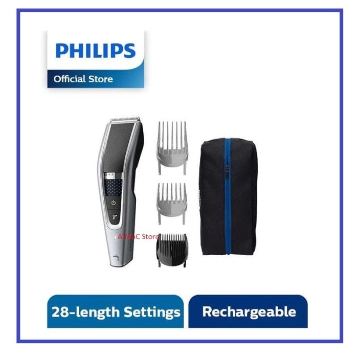 Philips HC5630/15 Alat Cukur Rambut 5000 Series Hitam, Perak - Baterai Lithium-Ion