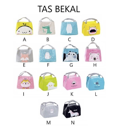 TAS BEKAL KARAKTER LUNCH BAG COOLER TAS BEKAL ALUMUNIUM MOTIF | FADHILAH SHOP BJB