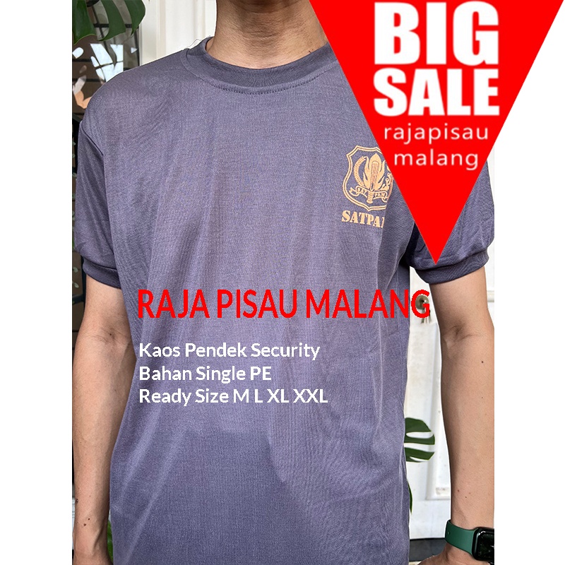 Kaos Pendek Security Satpam Coklat Gadha Pratama Hitam Bahan PE