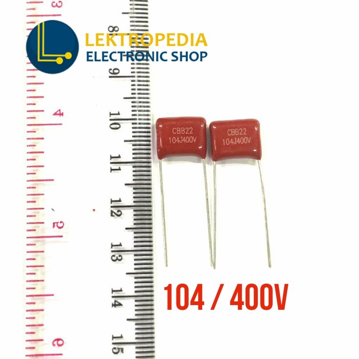 Milar Volt Tinggi 104 / 400v Kapasitor 400 v 100nF 100 nF 104j Mylar