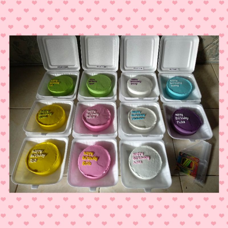 

READY STOCK ukuran 14 SIMPLE Bento cake, Mini cake, Korean cake, Lunch box cake