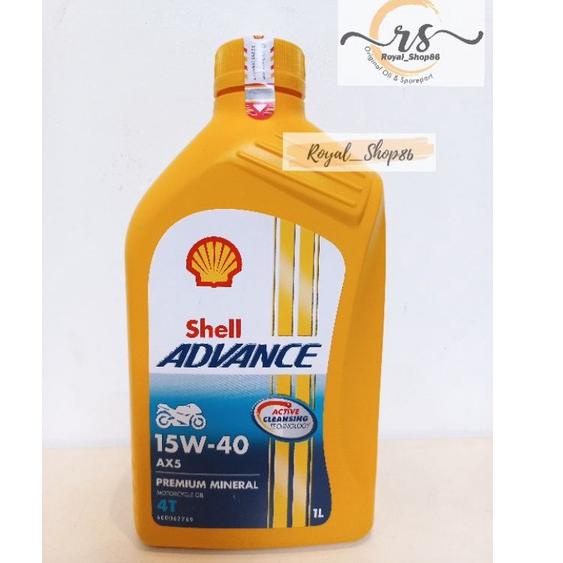 ➻uz Best Produk❁➻ Oli Shell Advance AX5 15W-40 Oli Shell AX5 Oli Shell Motor Sport 4TAK 1 Liter Orig
