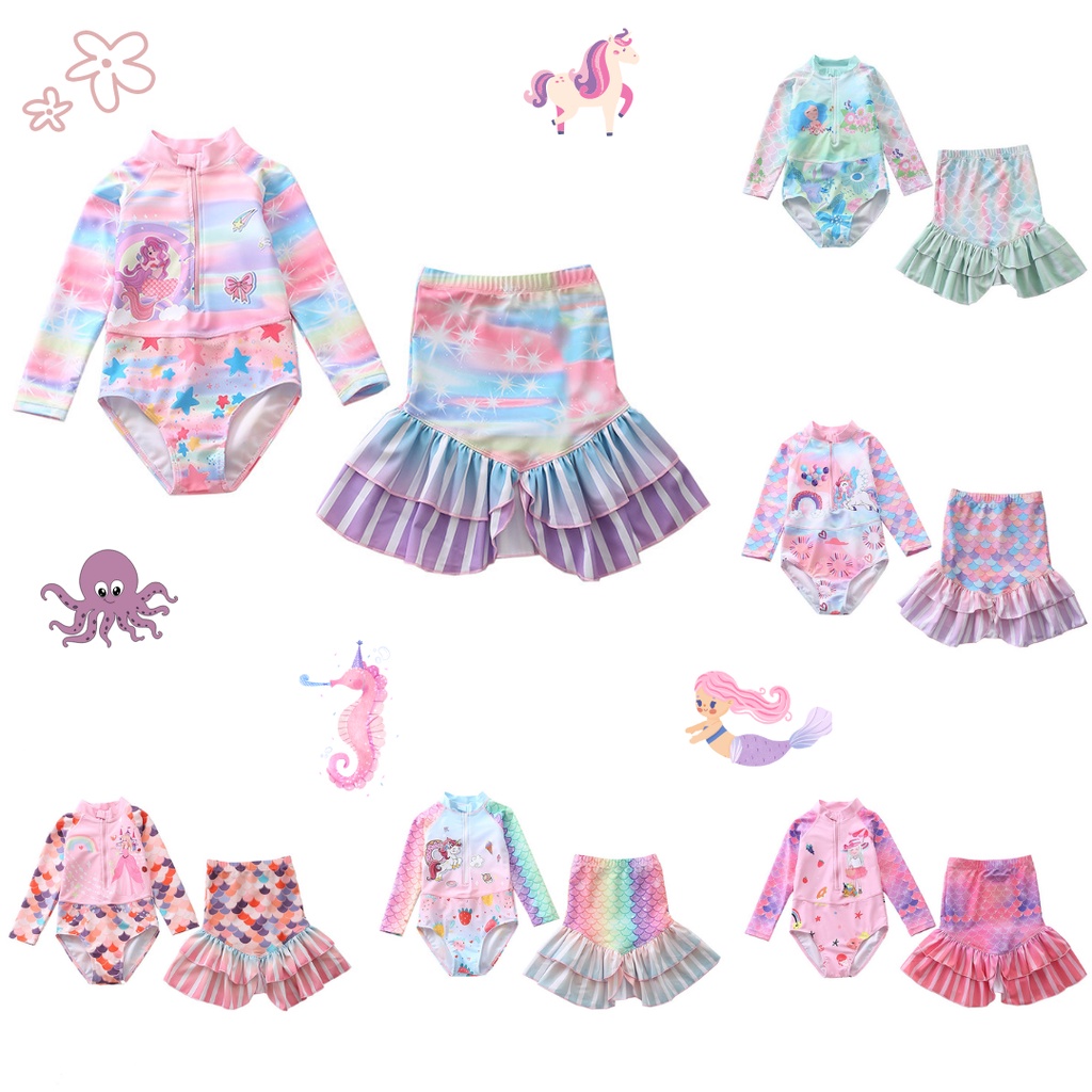 BAJU RENANG ANAK PEREMPUAN SETELAN BAJU RENANG IMPORT SWIMSUIT KIDS CM25 2330