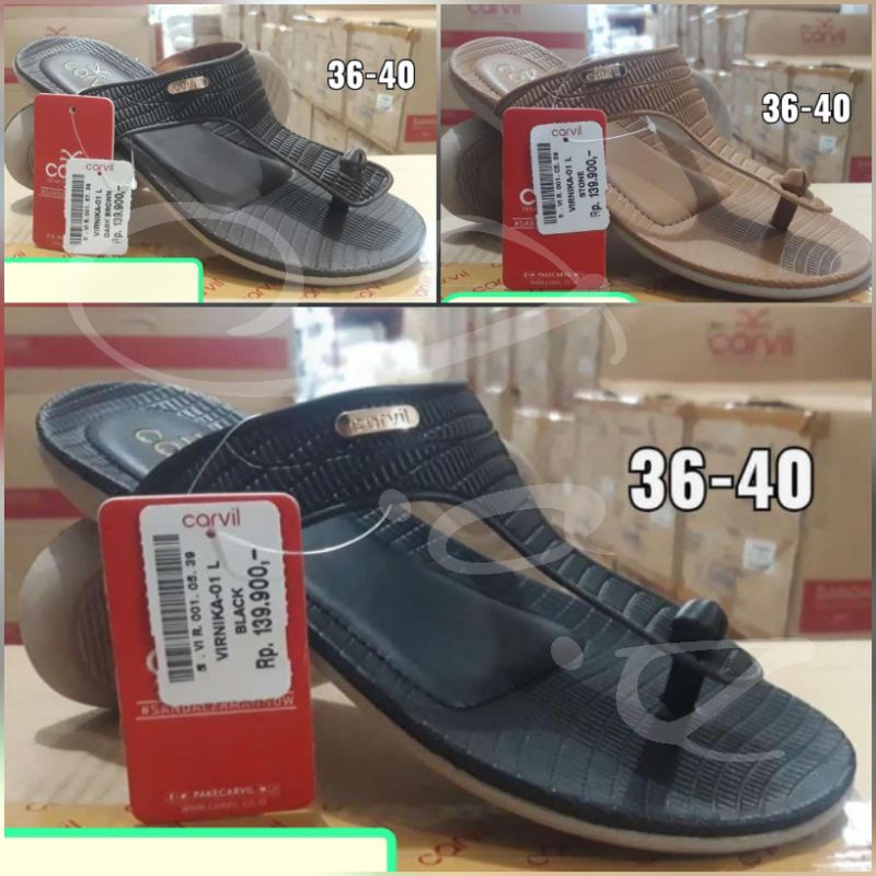 Carvil VIRNIKA-- Sandal Wanita Carvil Original Teplek Flat