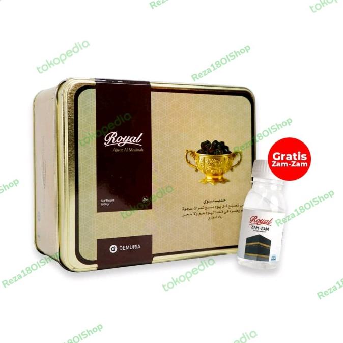 

KURMA ROYAL AJWA AL-MADINAH 850GR PREMIUM FREE ZAM ZAM WATER 50 ML RER69464S
