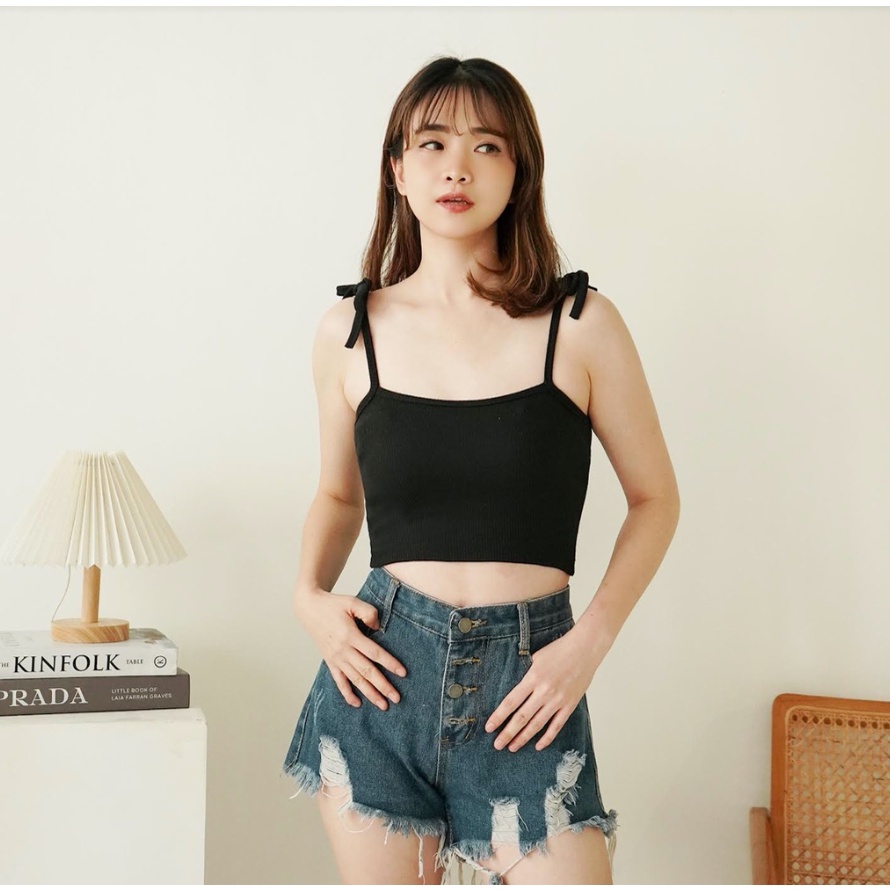 CAVALU Korean Tanktop Pita Polos Crop Top Tank Korea Rajut 135