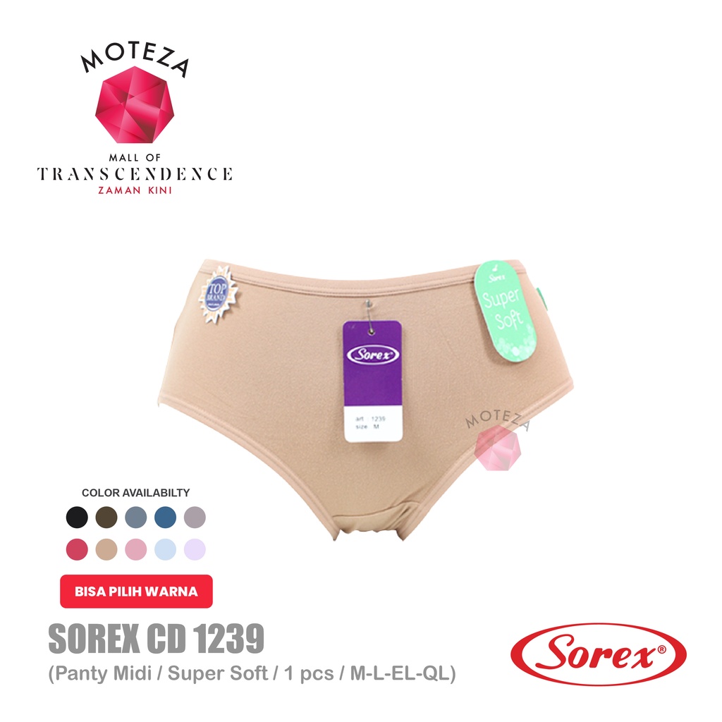 Sorex CD 1239  Celana Dalam Wanita - Midi Panty Super Soft - M L XL XXL | BISA PILIH WARNA