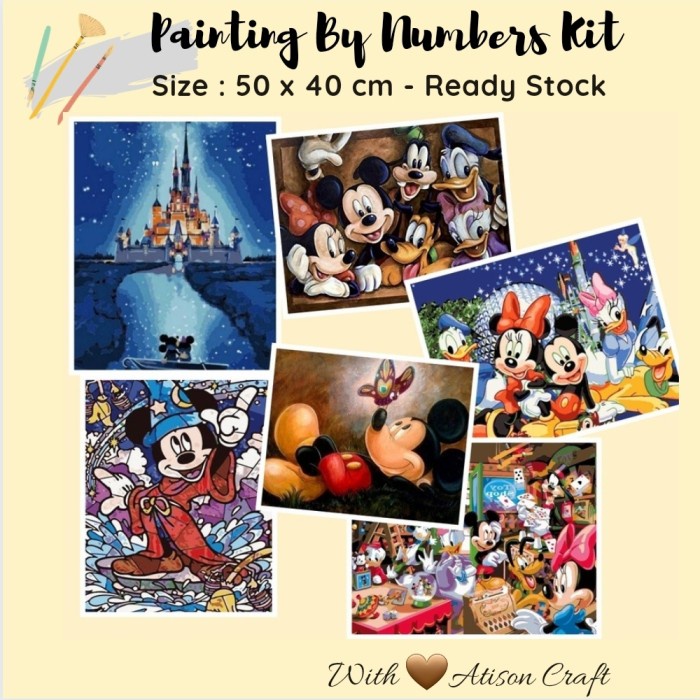 PAINT BY NUMBER 50 X 40 CM - MICKEY AND MINNIE
