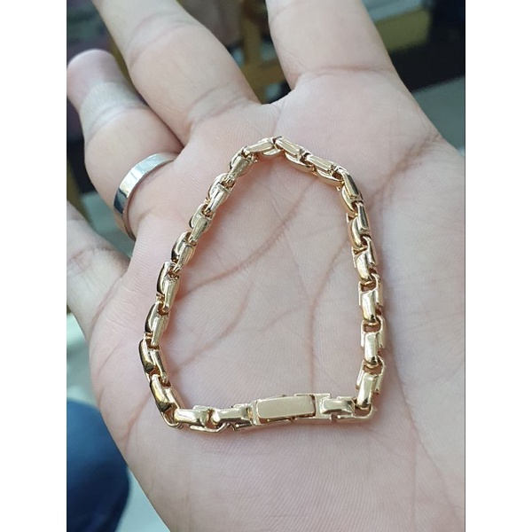 gelang rantai engsel kancing kotak emas 755