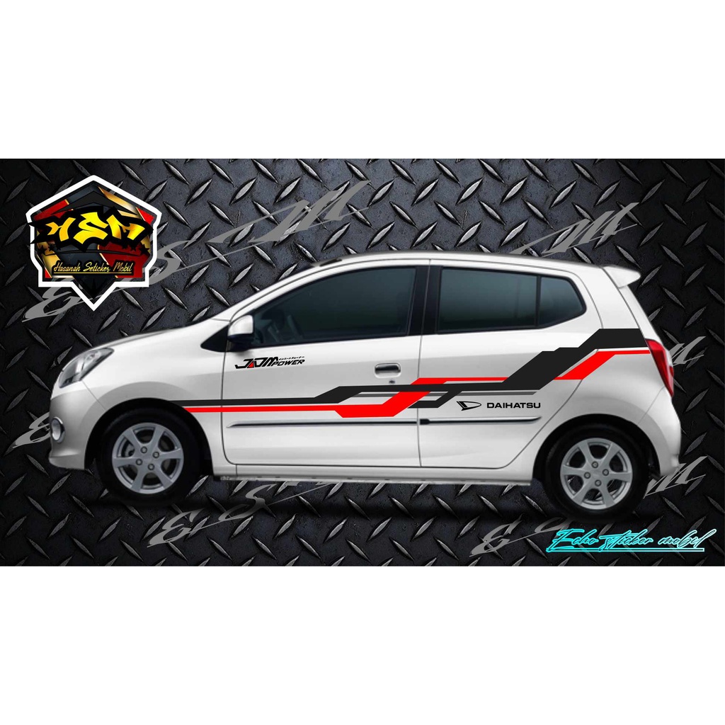Stiker mobil keren cutom daihatsu ayla stiker variasi mobil ayla cuting stiker body mobil ayla stike