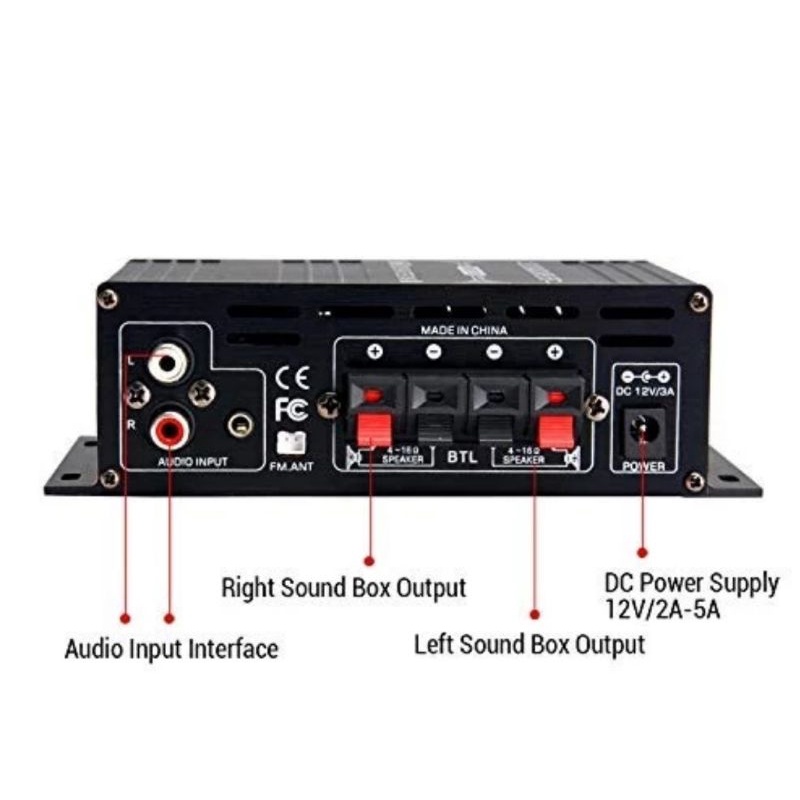 (Model Terbaru)Kerndy Ak-380 Amplifier Daya Audio Bluetooth Mobil Car Audio Power Amplifier 12V AK380