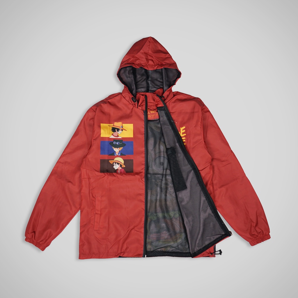JAKET BROAD WEAR OUTDOOR ANIME ONE PIECE SERIES  FULL PRINTING PREMIUM - LUFFY EATING