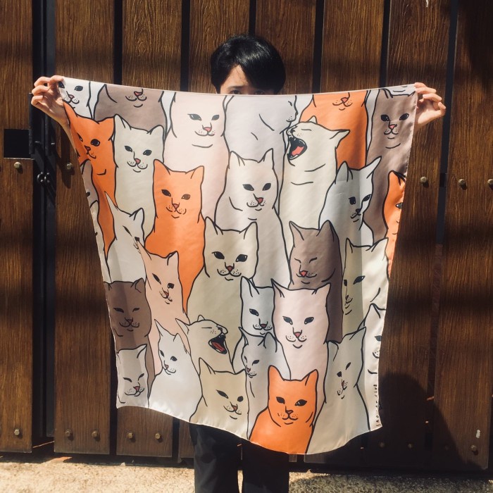 AOSHIMA SILK SATIN SCARF