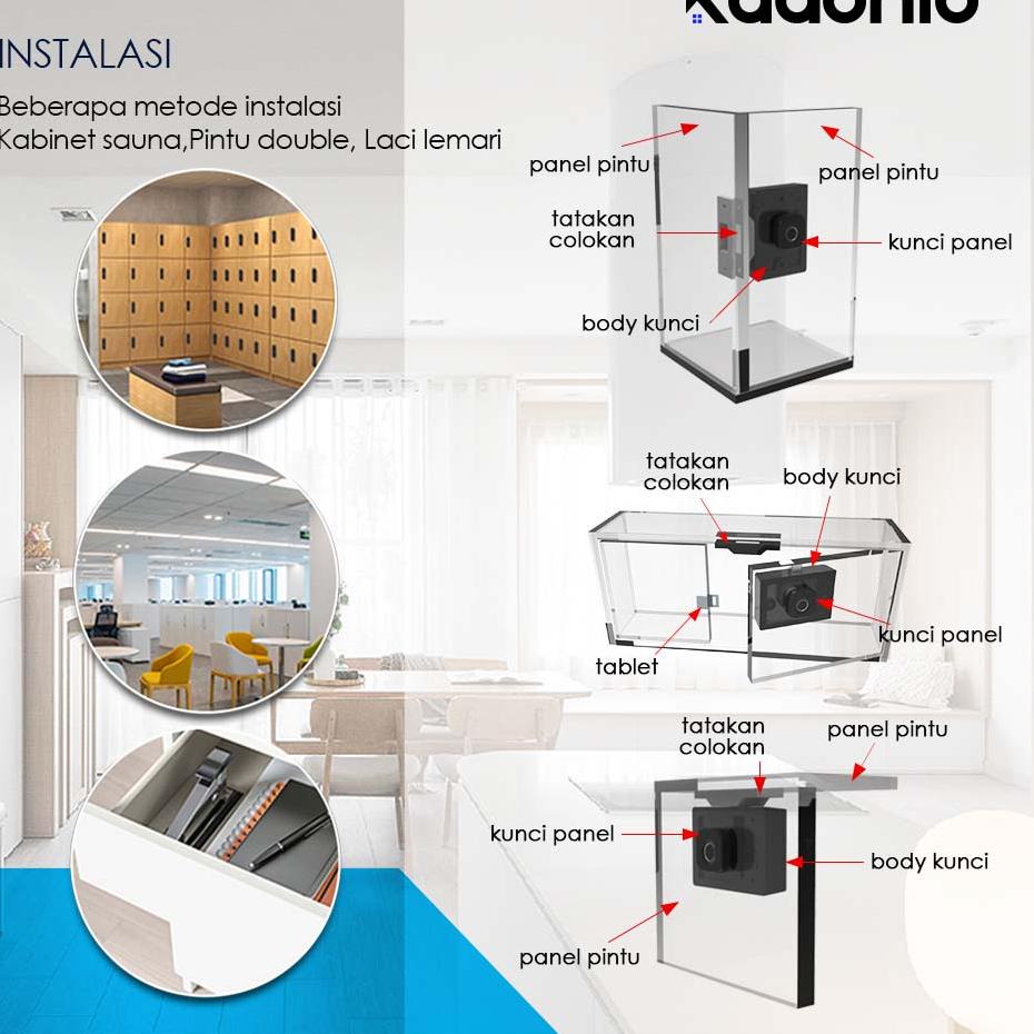 Borong Terkini Kadonio kunci kabinet elektronik Kunci Sidik Jari Elektrik laci lemari Kabinet Kantor kunci lemari sliding kunci lemari kayu