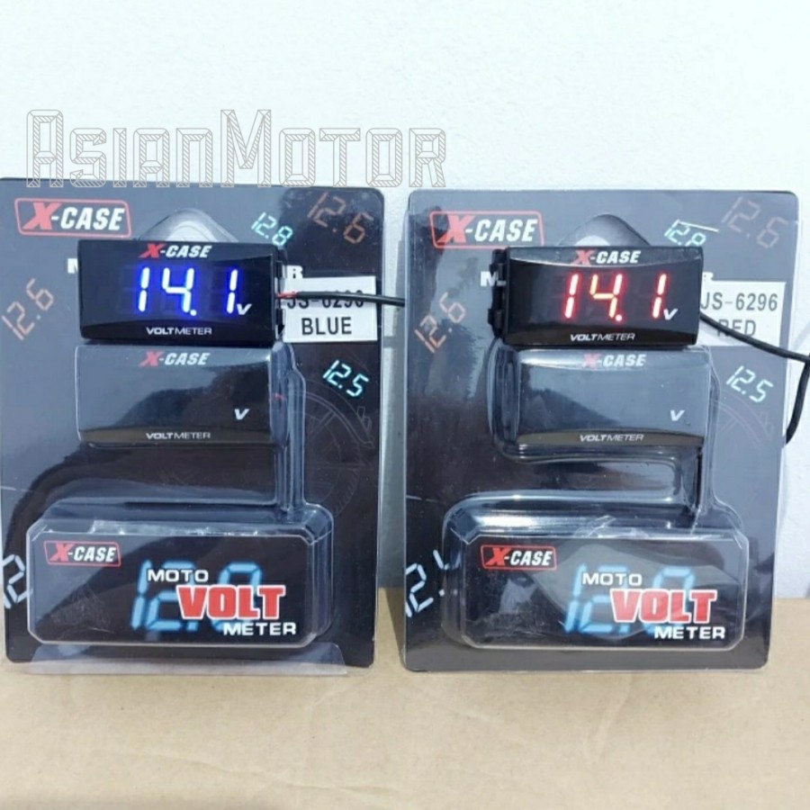 Voltmeter Motor Dan Jam Digital 2 in 1 Voltmeter Amper Aki Jam Digital - 3in1