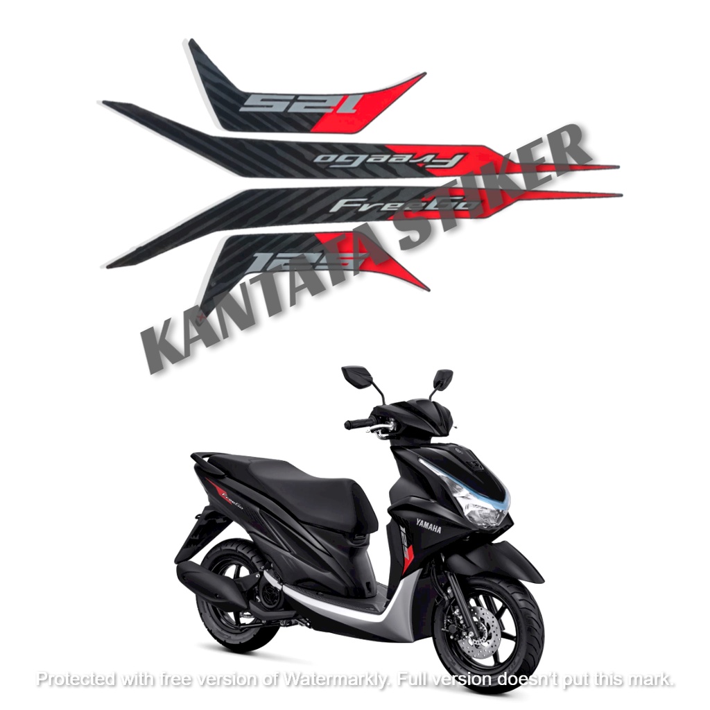 STIKER STRIPING LIS LES BODY MOTOR YAMAHA FREEGO 125 2022 FULL HITAM variasi  SET