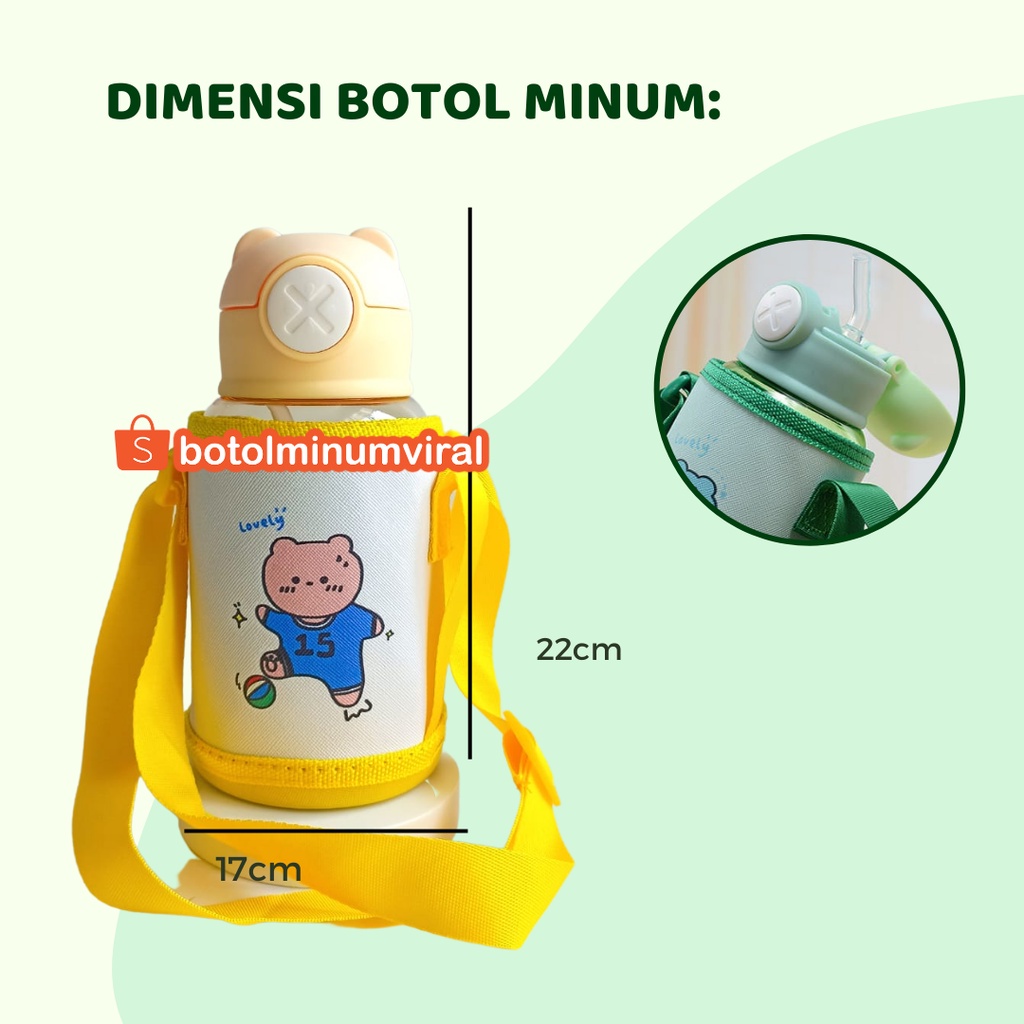 Botol Minum Anak BPA Free Sedotan Anti Bocor Bear Pouch Viral Import